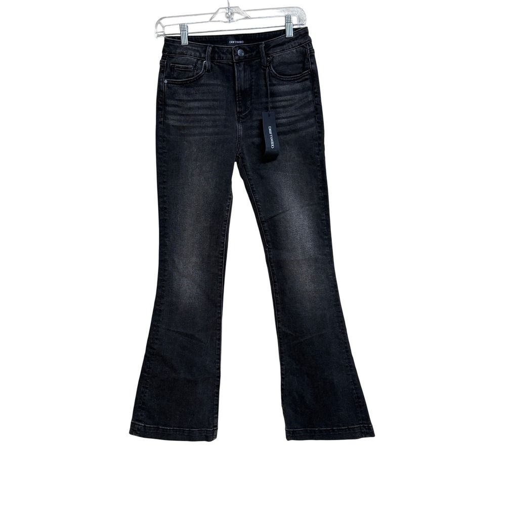 NWT Driftwood Wyatt High Rise Flare Jeans Black Wash Denim Size 26